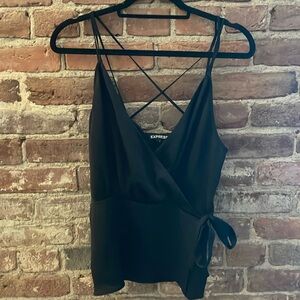 Express black satin top